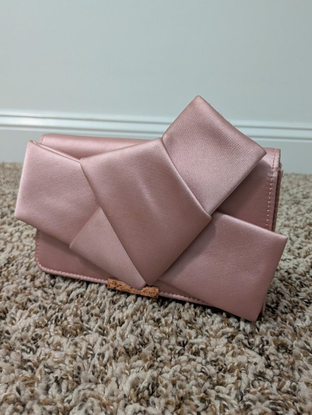 Ted Baker London FeFee Satin Knotted Bow Clutch